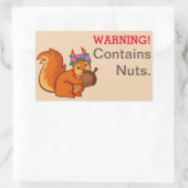 Sticker Rectangulaire Avertissement d'allergie aux noix d'écureuil (Sac)