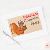 Sticker Rectangulaire Avertissement d'allergie aux noix d'écureuil (Enveloppe)