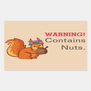 Sticker Rectangulaire Avertissement d'allergie aux noix d'écureuil