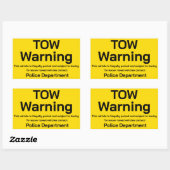 Sticker Rectangulaire Avertissement de remorquage (Feuille)