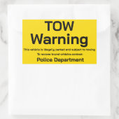 Sticker Rectangulaire Avertissement de remorquage (Sac)