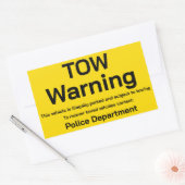 Sticker Rectangulaire Avertissement de remorquage (Enveloppe)