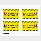 Sticker Rectangulaire Avertissement de zombie (Feuille)