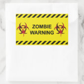 Sticker Rectangulaire Avertissement de zombie (Sac)