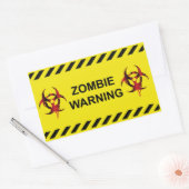Sticker Rectangulaire Avertissement de zombie (Enveloppe)