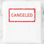 Sticker Rectangulaire Avertissement en rouge gras annulé (Sac)