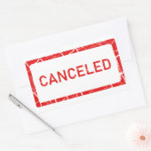 Sticker Rectangulaire Avertissement en rouge gras annulé (Enveloppe)