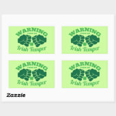Sticker Rectangulaire AVERTISSEMENT J'ai un Temper irlandais ! de Awesom (Feuille)