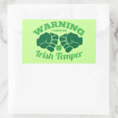 Sticker Rectangulaire AVERTISSEMENT J'ai un Temper irlandais ! de Awesom (Sac)