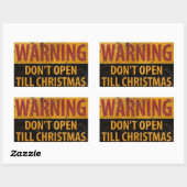 Sticker Rectangulaire AVERTISSEMENT Ne pas ouvrir jusqu'à Noël Ne pas si (Feuille)