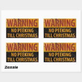 Sticker Rectangulaire AVERTISSEMENT Pas De Pékin Jusqu'À Noël Ne Signer (Feuille)