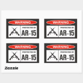 Sticker Rectangulaire Avertissement protégé par l'entreprise familiale A (Feuille)