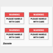 Sticker Rectangulaire Avertissement S'il vous plaît manipuler avec l'aut (Feuille)