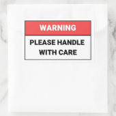 Sticker Rectangulaire Avertissement S'il vous plaît manipuler avec l'aut (Sac)