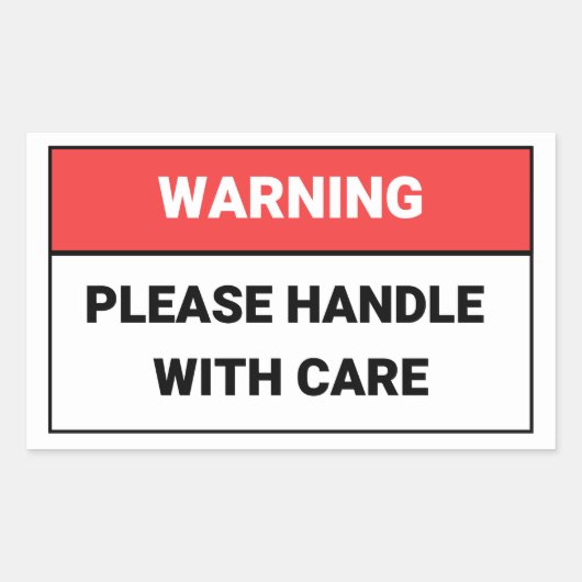 Sticker Rectangulaire Avertissement S'il vous plaît manipuler avec l'aut (Devant)
