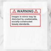 Sticker Rectangulaire Avertissement sur les normes de beauté (Sac)
