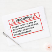 Sticker Rectangulaire Avertissement sur les normes de beauté (Enveloppe)