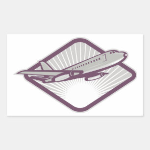 Sticker Rectangulaire Avion à réaction