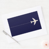 Sticker Rectangulaire avion de voyage avec ligne pointillée (Enveloppe)