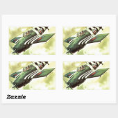 Sticker Rectangulaire Avion vintage (Feuille)