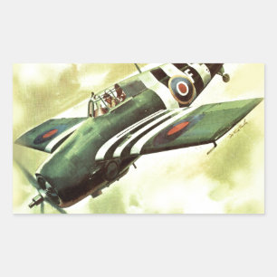 Sticker Rectangulaire Avion vintage