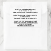 Sticker Rectangulaire avis de distributeur (Sac)