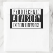 Sticker Rectangulaire Avis Pyrotechnique - Feux d'artifice extrêmes (Sac)