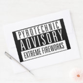 Sticker Rectangulaire Avis Pyrotechnique - Feux d'artifice extrêmes (Enveloppe)