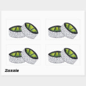 Sticker Rectangulaire Avocado Maki Sushi Roll Restaurant japonais (Feuille)