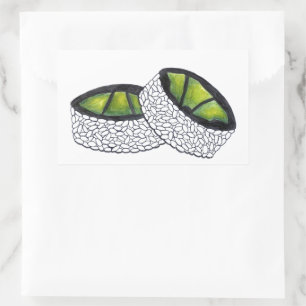 Sticker Rectangulaire Avocado Maki Sushi Roll Restaurant japonais