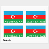 Sticker Rectangulaire azerbaïdjan pays drapeau symbole nom (Feuille)