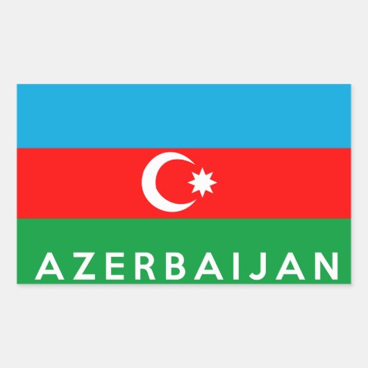 Sticker Rectangulaire azerbaïdjan pays drapeau symbole nom (Devant)