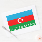 Sticker Rectangulaire azerbaïdjan pays drapeau symbole nom (Enveloppe)