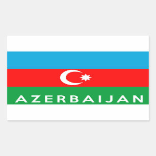 Sticker Rectangulaire azerbaïdjan pays drapeau symbole nom