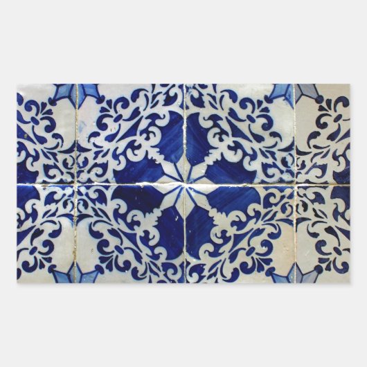 Sticker Rectangulaire Azulejos, Portuguese Tiles (Devant)