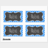 Sticker Rectangulaire Azure Blue Quatrefoil ; Retro Chalkboard (Feuille)