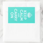 Sticker Rectangulaire Azure et Turquoise Gardez le calme et poursuivez (Sac)