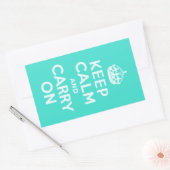 Sticker Rectangulaire Azure et Turquoise Gardez le calme et poursuivez (Enveloppe)