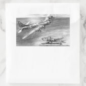 Sticker Rectangulaire (B-17) Forteresse volant (Sac)