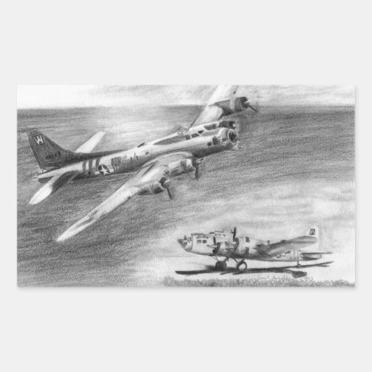 Sticker Rectangulaire (B-17) Forteresse volant (Devant)