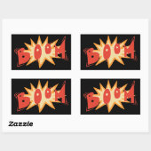 STICKER RECTANGULAIRE B O O M (Feuille)