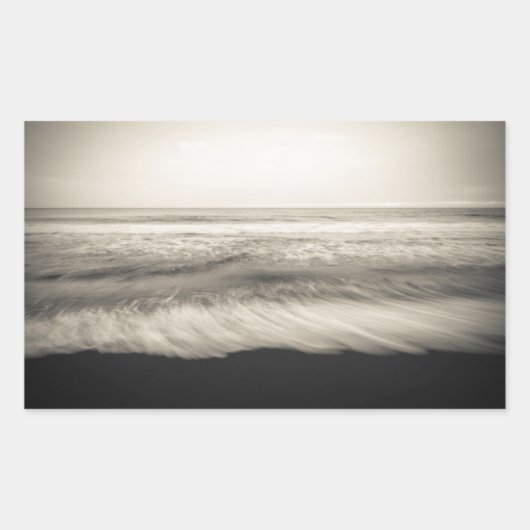 Sticker Rectangulaire B&W seascape, Hawaï (Devant)