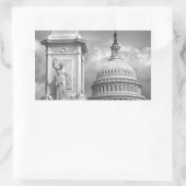 Sticker Rectangulaire B&W Washington DC (Sac)