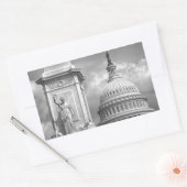 Sticker Rectangulaire B&W Washington DC (Enveloppe)