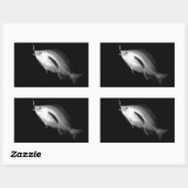 Sticker Rectangulaire B&W X-Ray Fish Bones (Feuille)