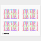 Sticker Rectangulaire Baby Kids Peace Love Unity Hakuna Matata design.p (Feuille)