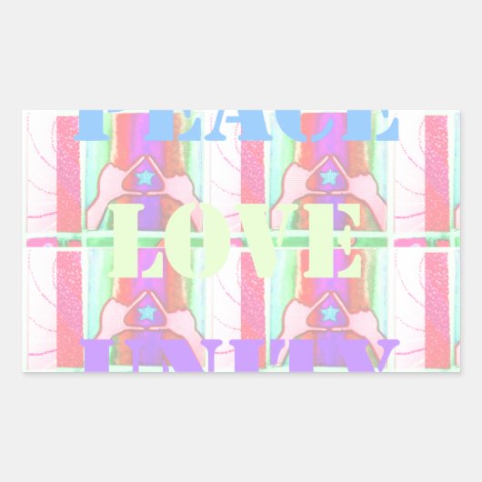 Sticker Rectangulaire Baby Kids Peace Love Unity Hakuna Matata design.p (Devant)