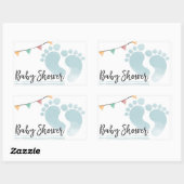 Sticker Rectangulaire Baby shower (Feuille)