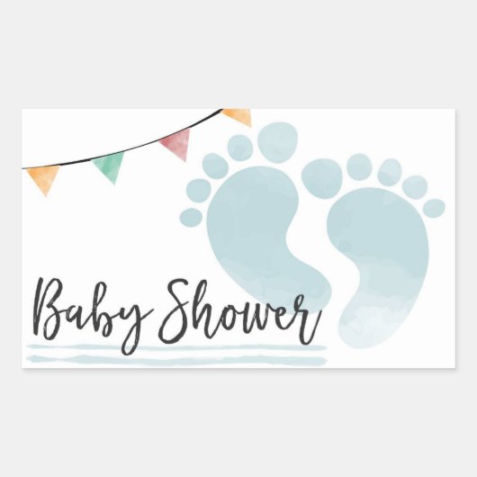 Sticker Rectangulaire Baby shower (Devant)