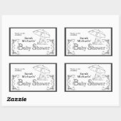 Sticker Rectangulaire Baby shower Artsy (Feuille)
